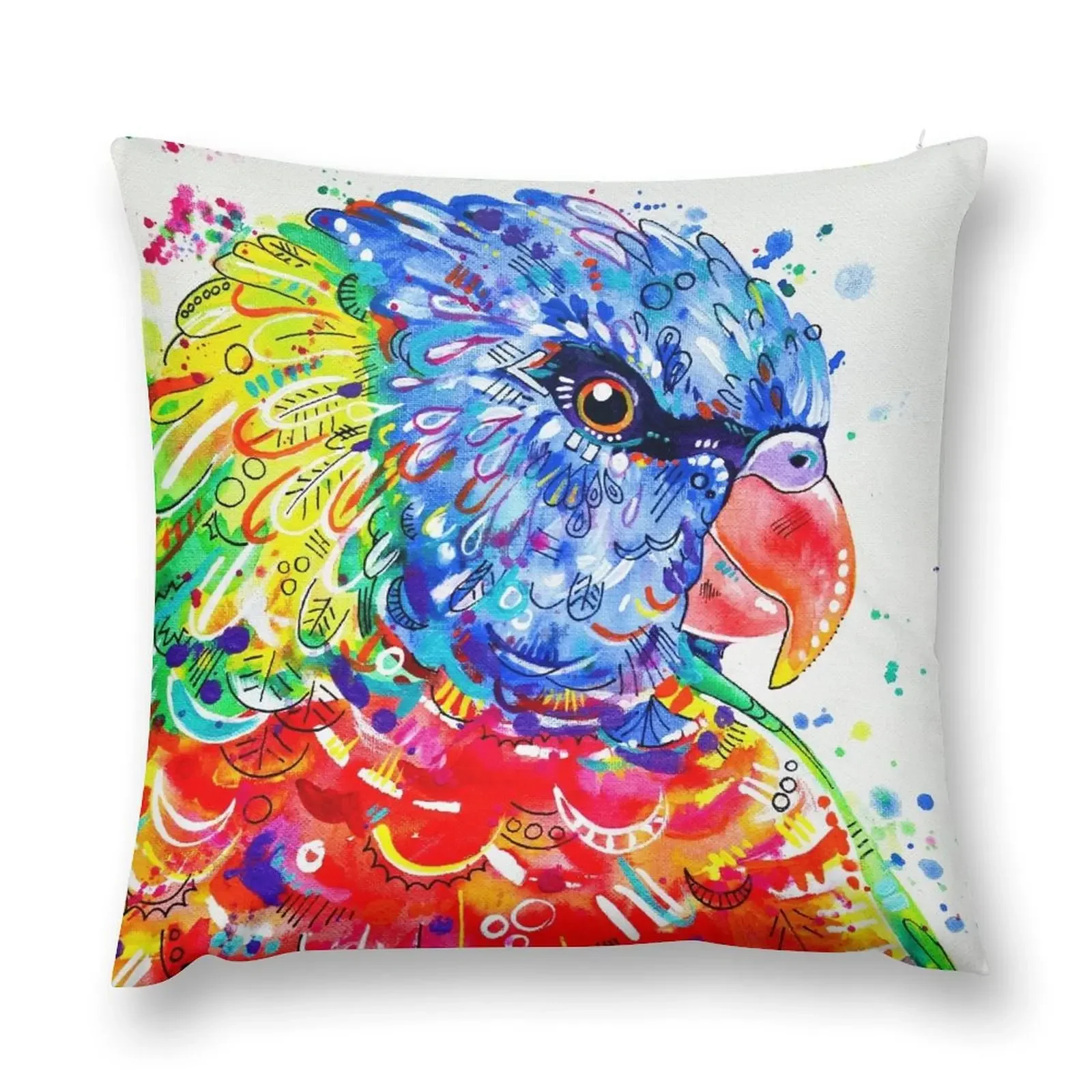 

Rainbow Lorikeet Painting Throw Pillow Cushion Covers For Living Room Decorative Cushions For Living Room pillow