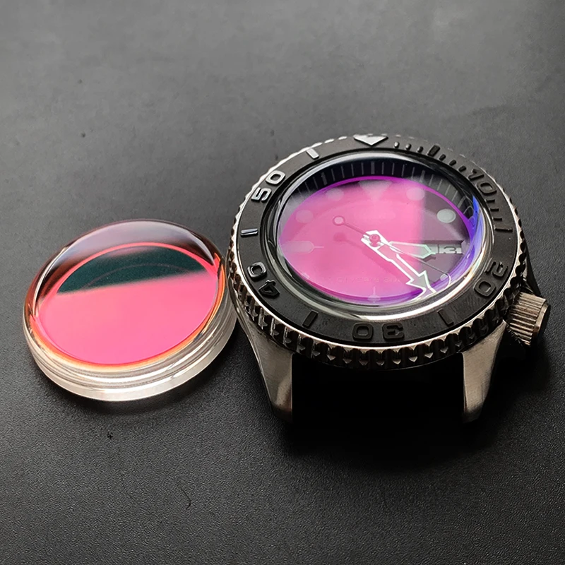 أفضل قبعة 31.5 مللي متر ساعة ياقوت كريستال ل SKX007 SKX009 الأزرق AR طلاء وزارة الدفاع جزء ساعة اكسسوارات