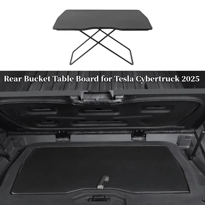 

For Tesla Cybertruck 2025 Trunk Tray Desk Rear Bucket Table Board ABS Portable Folding Table Camping Outdoors Car Accessories