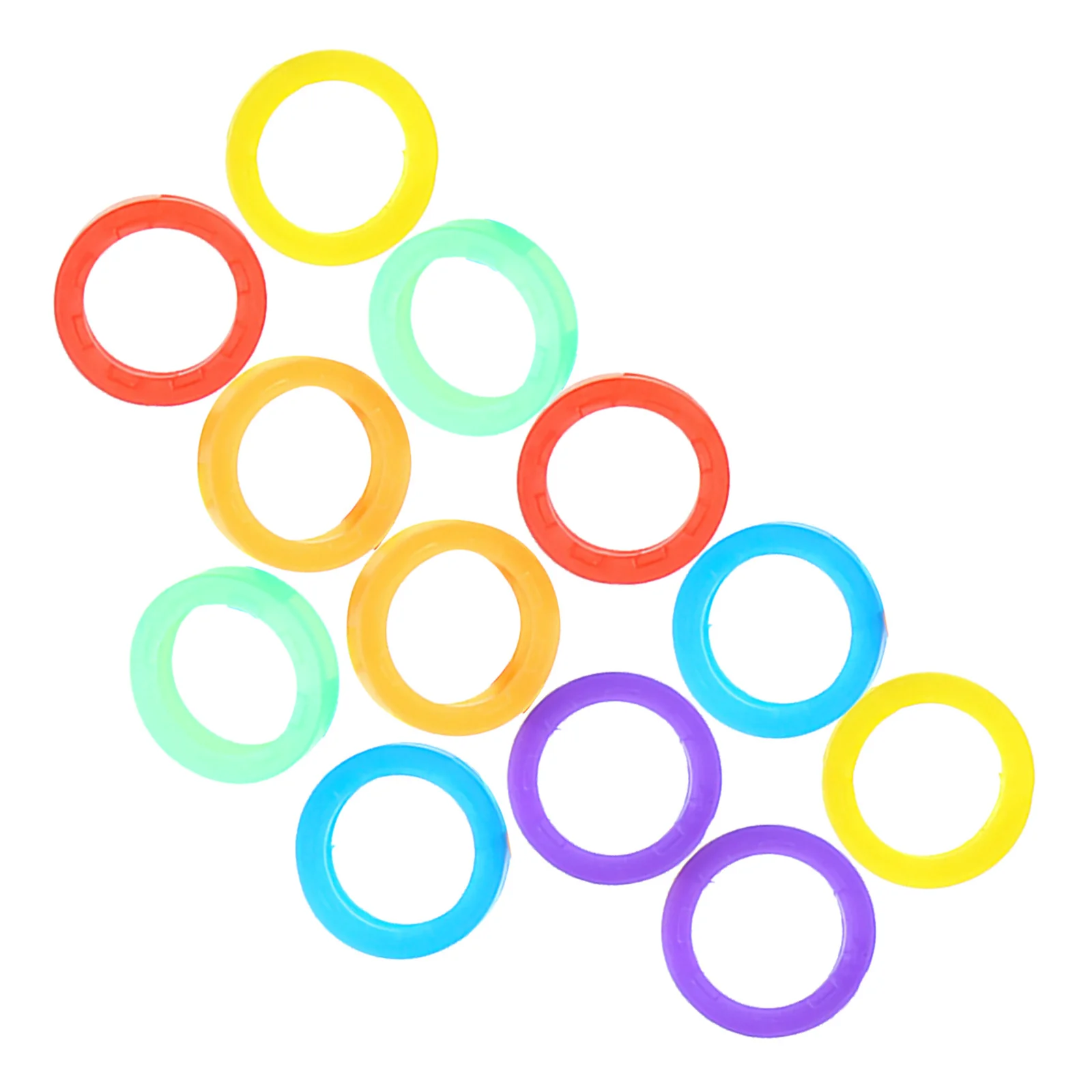 

12Pcs Multicolor Silicone Key Caps Elastic Key Covers Identifier Rings Coding Tags Comfortable Odorless Fadeless