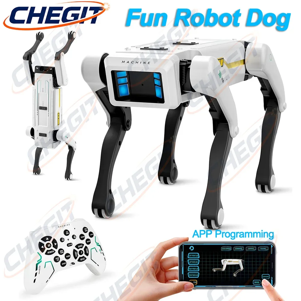 CHEGIT Elektryczny Robot Pies RC z Klipsem Wielofunkcyjny Robot Pies Mechaniczny RC Zabawka Edukacyjna Bioniczny Inteligentny Robot Prezent