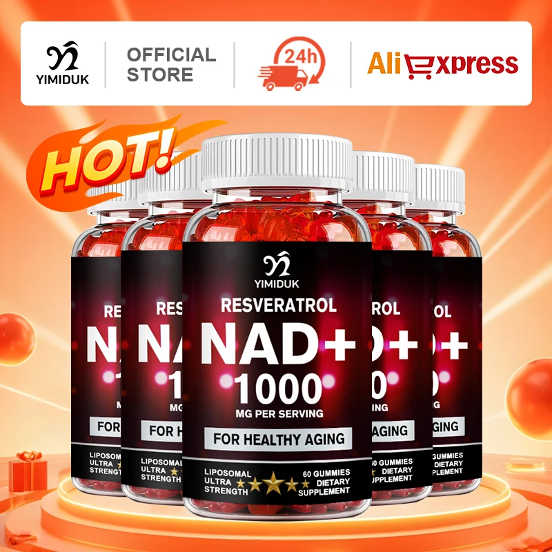

Liposomal NAD+ Gummies with NR & Resveratrol 1000mg, Advanced Cellular Energy, Anti-Aging & Stamina Boost for Men & Women