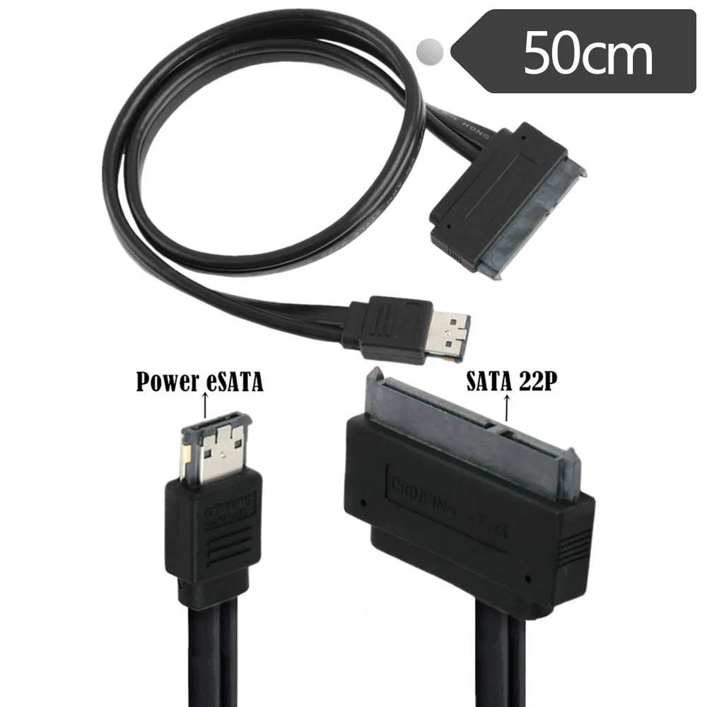 

SATA 22P Hard Drive To Power ESATA USB 2-In-1 Data Cable Supports 12V 5V Voltage, Cable Length: 0.5cm