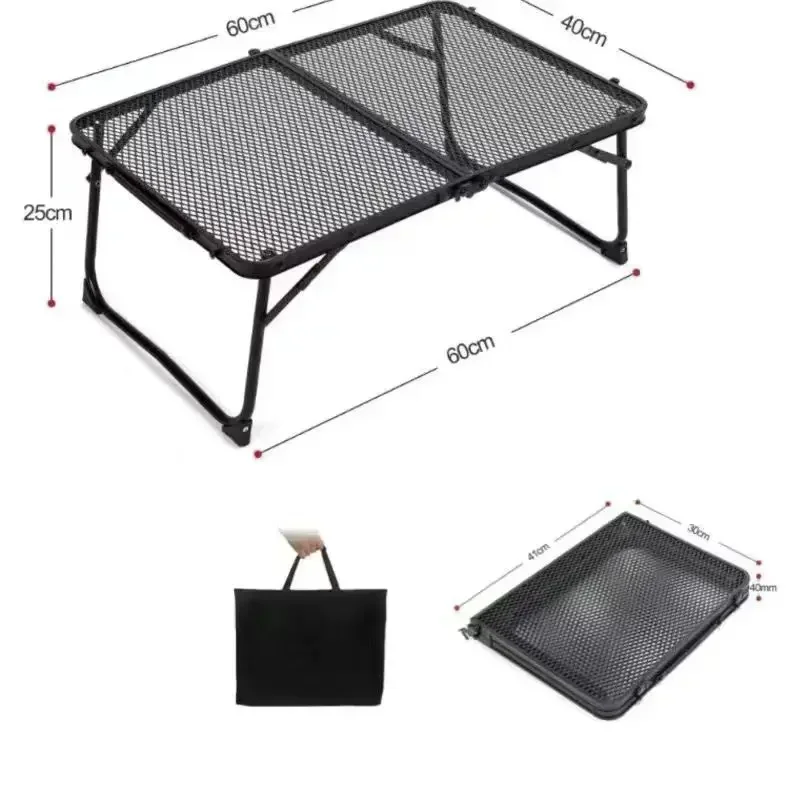 Outdoor Folding Table Barbecue Mesh Table Camping Self-driving Lightweight Mobile Kitchen Portable Mesh Table Storage Table