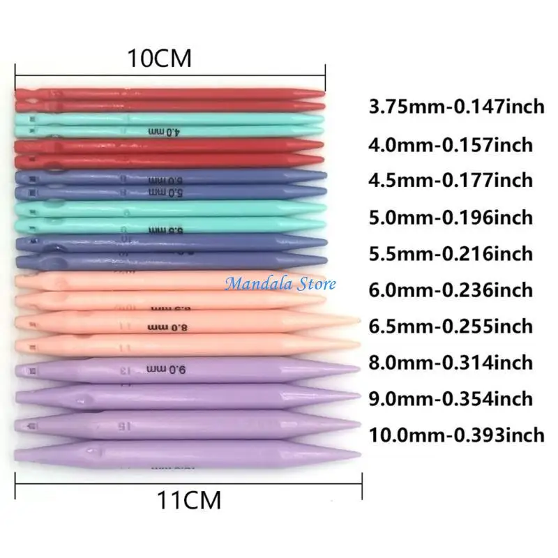 

U2JC ABS Interchangeable Knitting Needle 3.75mm-10mm for Knitting Sweater Sock