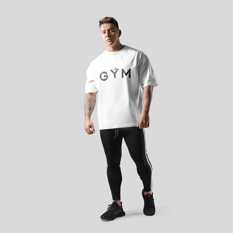 2026 GYM Sommer Neu Muskel-Fitness Herren Sport Kurzarm T-Shirt Locker Basketball Übergröße Rundhals-Oberteil