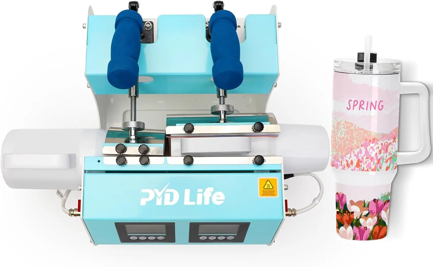 

PYD Life 2 in 1 Dual 40 OZ Tumbler Heat Press Machine Double Station Combo Mug Heat Press Machine Mint Green for 40 OZ Tumbler