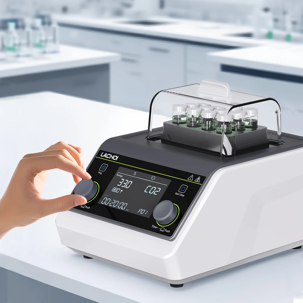 Programmable Digital Dry Bath Incubator, -30°C~100°C Heated Block with Large LCD, 10-Level Program & Timer for Laboratory Sample