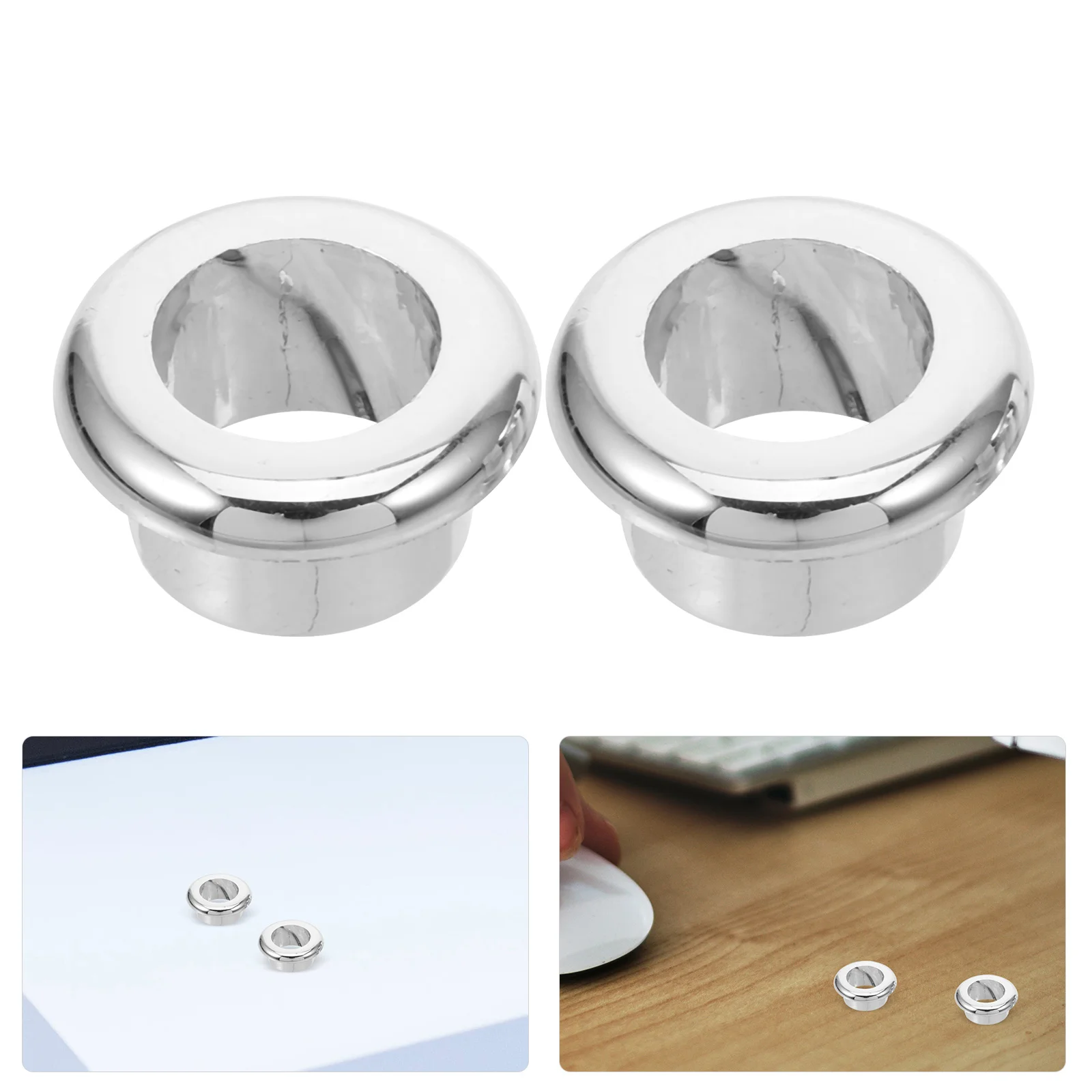 2 stks Kabeldoorvoer Bureau Draad Organisator Gat Cover Snoerbeheer Voor Computer Tafel Desktop Kabel Bescherming Draaddoorvoertules