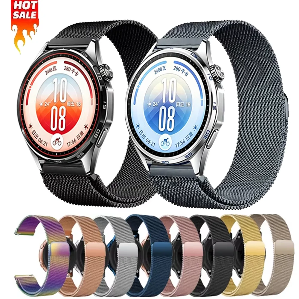 22mm 20mm Metall-Magnet-Milanese-Armband für Huawei Watch 5 GT7-6-5 Pro 46mm Ersatzband für Huawei Watch GT Runner 2 Correa