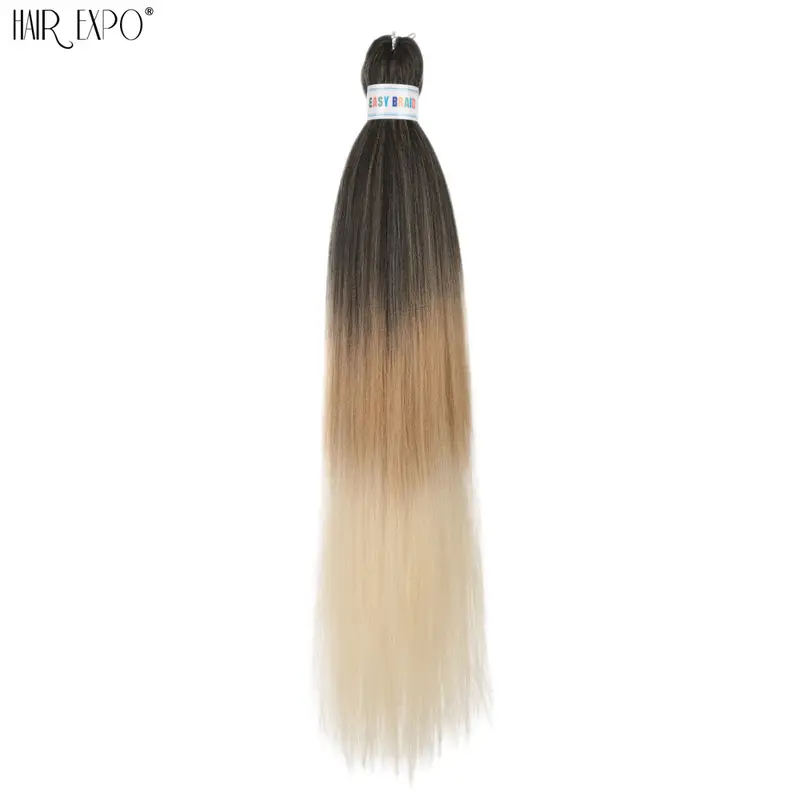 26Inch Easy Braids Hair Synthetic Colourful Pre Stretched Braiding Hair Extensions Jumbo Braids Ombre Yaki Long Straight Hair - Image 75