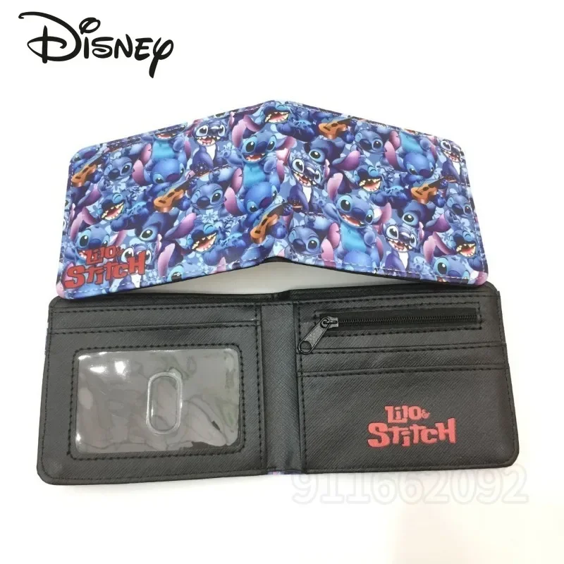 Disney Stitch New Wallet Luxury Brand Children's Folding Wallet Cartoon Cute Multi-card Slots Fashionable Children's Coin Purse