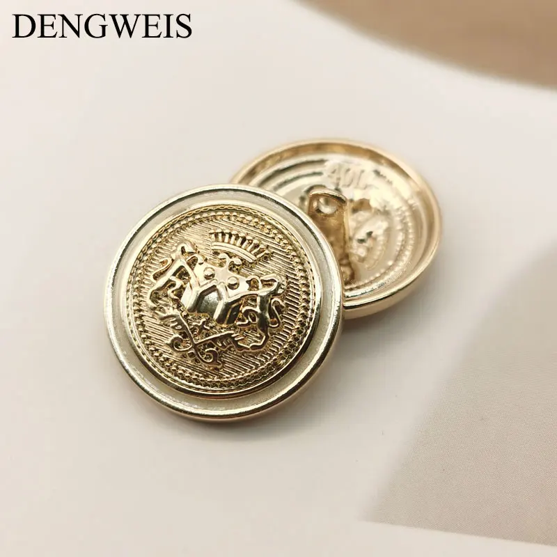 Metal Buttons Crown Pattern Golden Buttons British Fashion College Style Suit Buttons Hand-stitched Coat Clothes Sewing Buttons