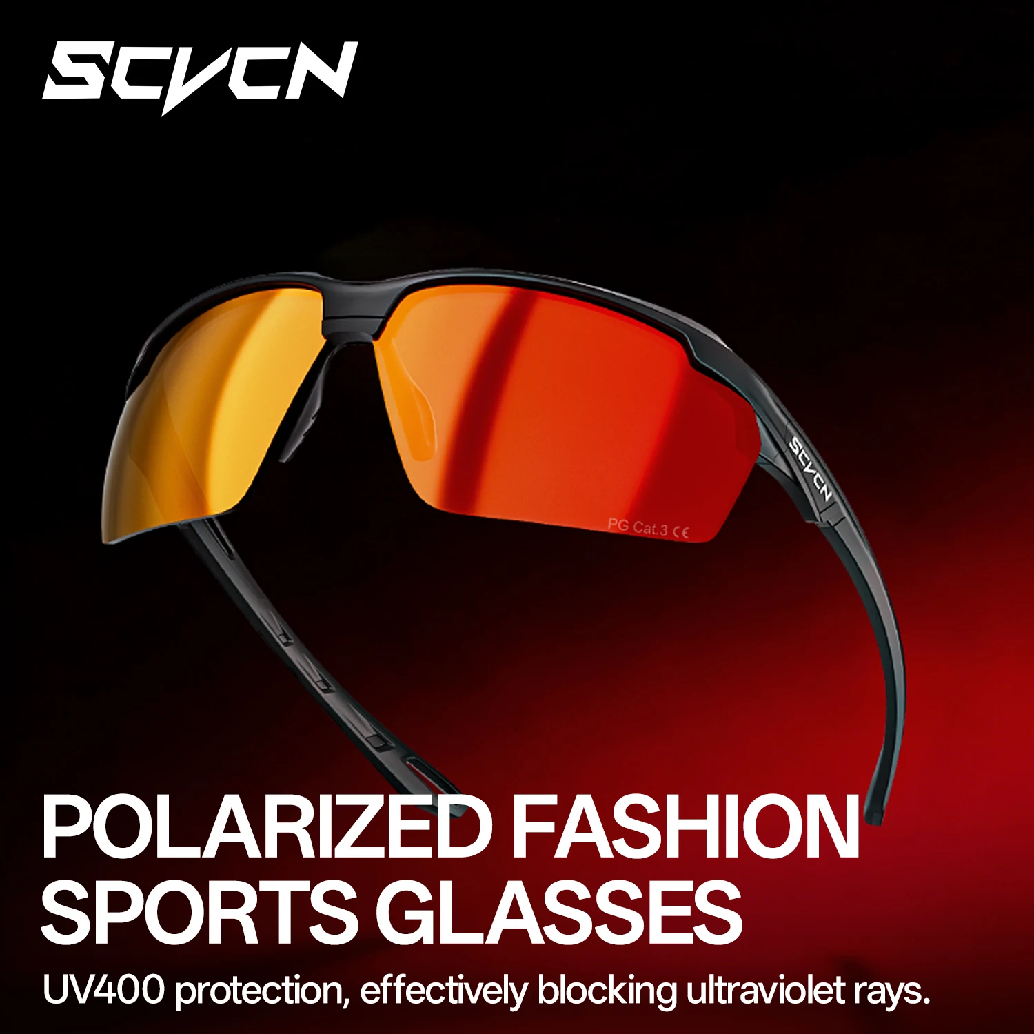 Image of SCVCN Polarisierte Sonnenbrille für Outdoor-Sportarten, Stilvolle Brille zum Fahren, Angeln und Wandern, Sportbrille für Radfahren und Laufen