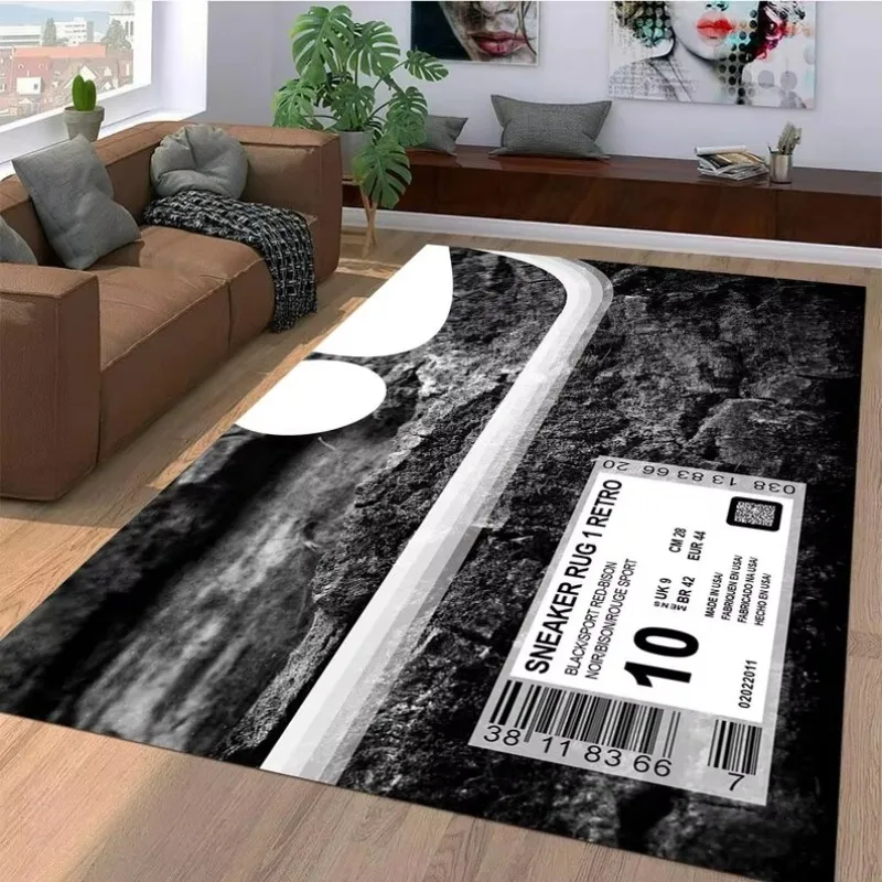 VIKAMA Shoe Box Print Area Rug Street Style Non-Slip Washable Floor Mat for Gaming Room Bedroom Living Room Decor