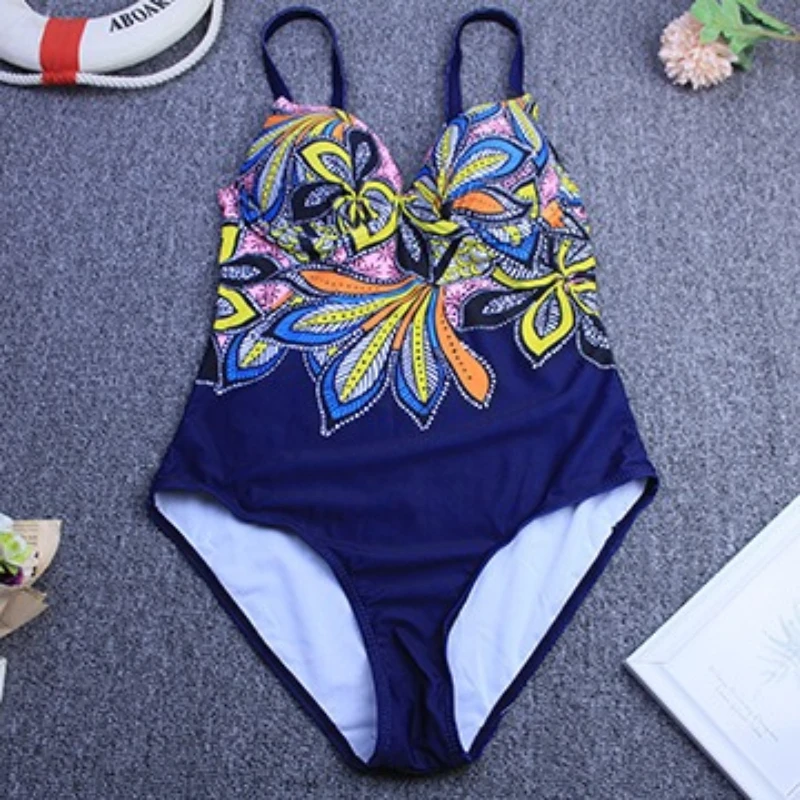Women's One-piece Swimsuit Ladies Sexy Swimwear Digital Printing Bikini Female Padded Swimming Bathing Surfing Snorkeling Suit