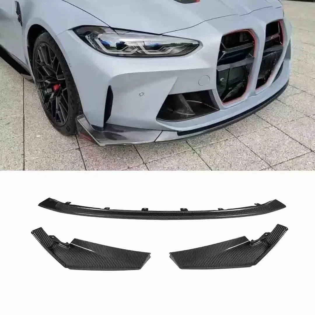 

For G80 G82 M3 M4 3Pcs Dry Carbon Front Bumper Lip Front Carbon Lip CSL Style Body Kit 2021+