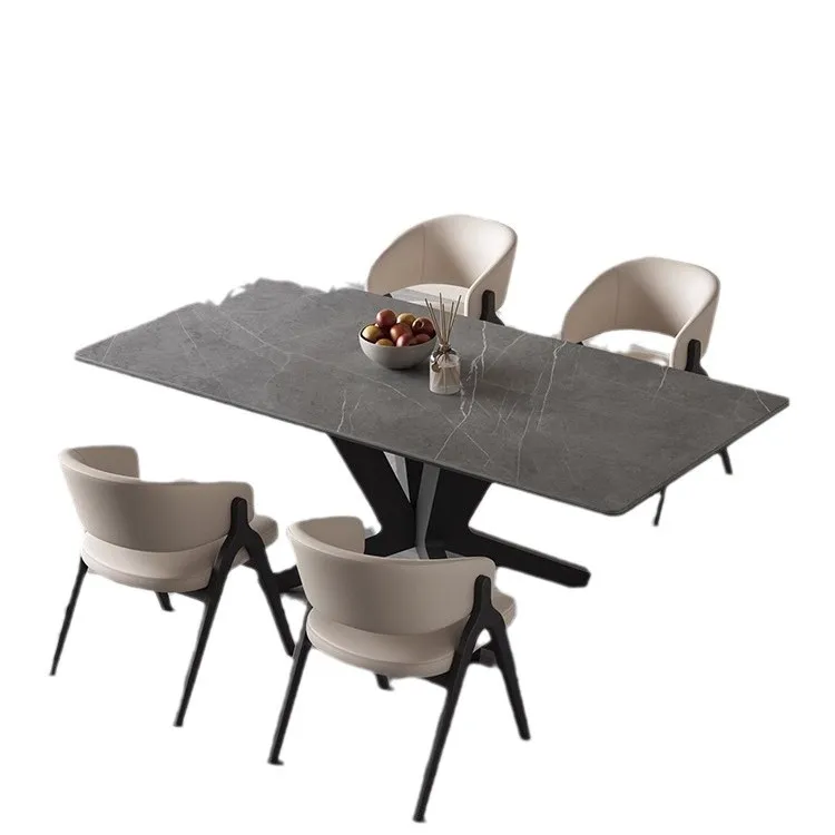 

Nordic solid wood dining chair, home Italian light luxury high-end back chair