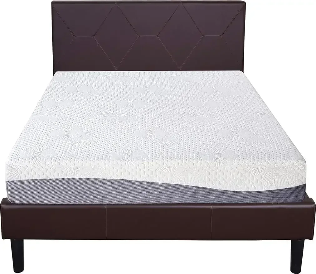 Olee Sleep 10 Inch Gel Layer Top Memory Foam Mattress - Queen, Medium Plush