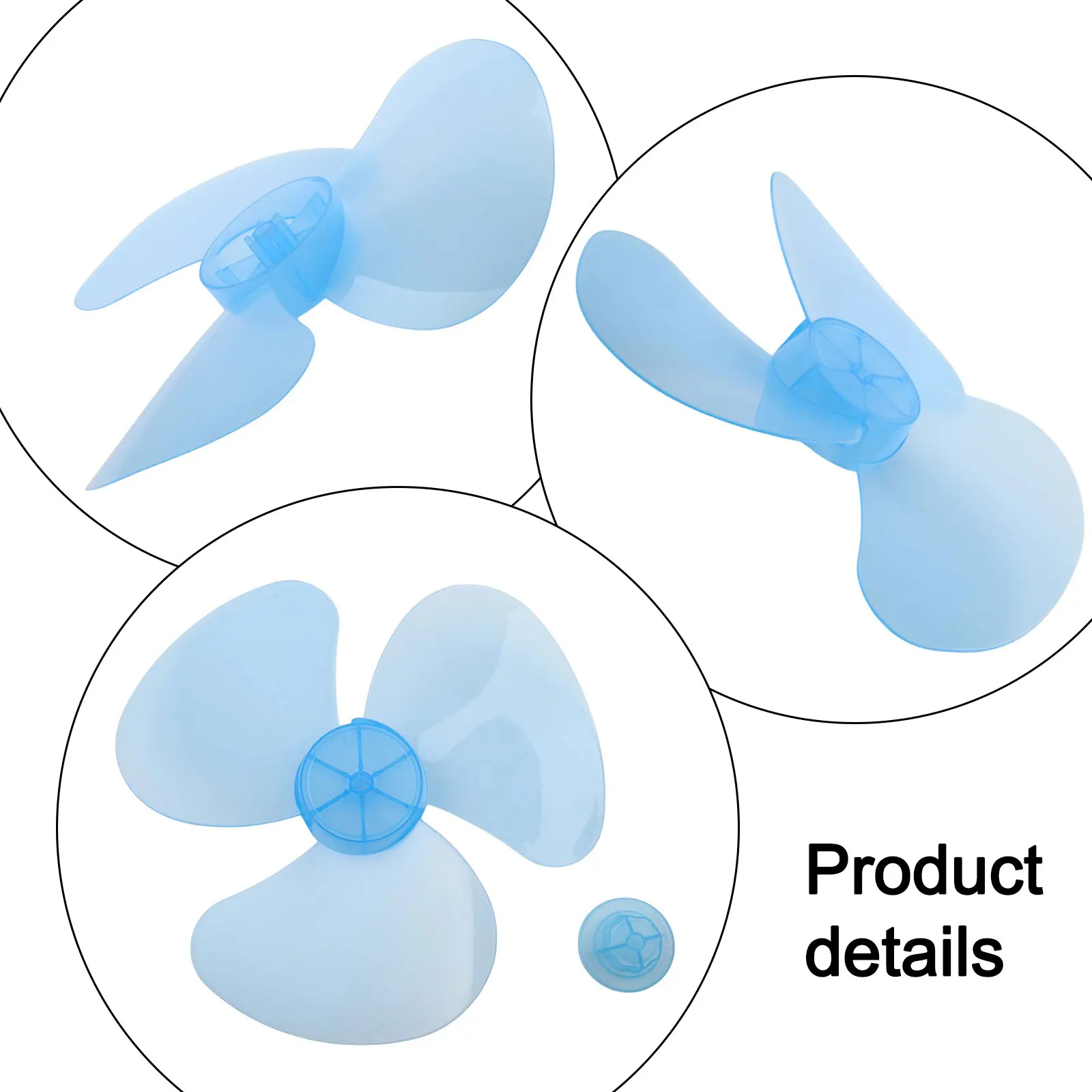 Pale de ventilateur en plastique à 3 feuilles, trou rond Central de 8mm de diamètre, Installation facile, flux d'air puissant pour ventilateurs muraux