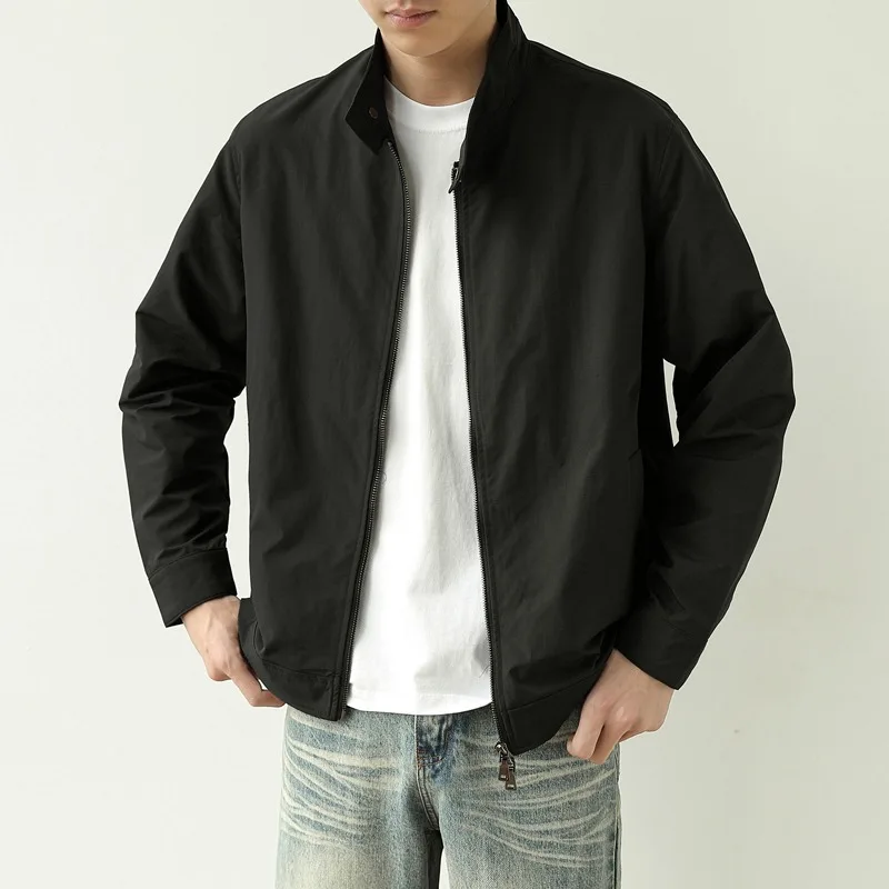 

Повседневная мужская пилотная куртка на молнии, простая верхняя одежда Busin, весенне-осенняя бейсбольная дизайнерская свободная посадка, длинный све, водонепроницаемая