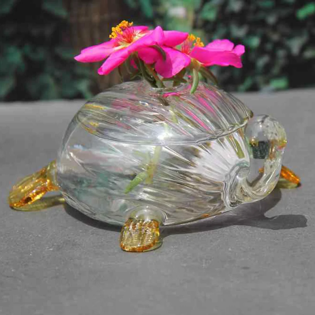 

Turtle Pot for Plants Self-absorbing Planter Hydroponic Glass Vase Flower Desktop Water Absorption Flowerpot Pots