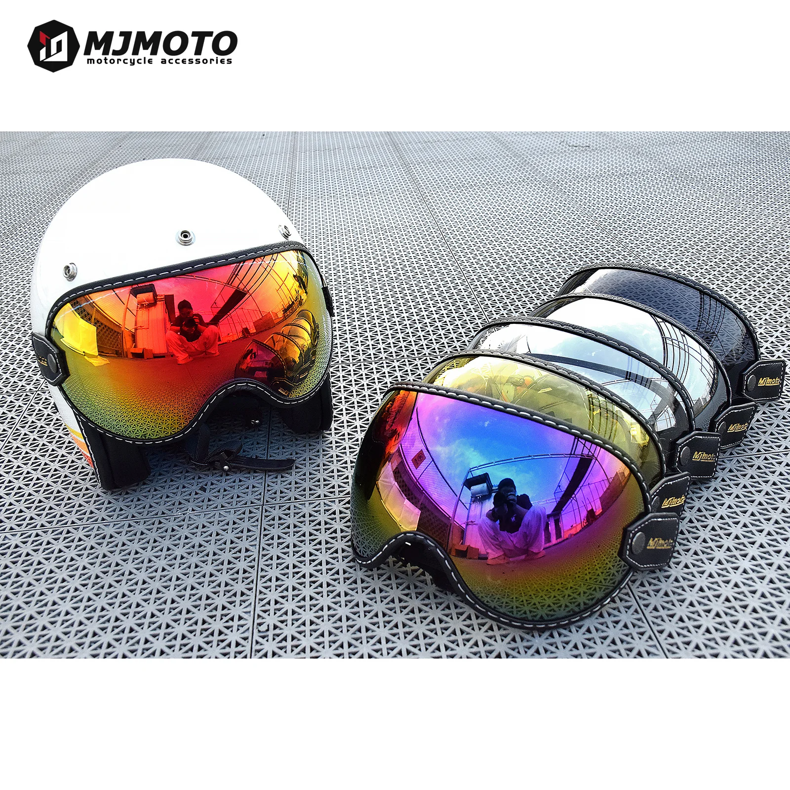 

Motorcycle Open Face Helmet Bubble Visor Lens Windproof Motocross Helmet Lens Glasses Motorbike Helmet Goggles Moto Helmet Lens