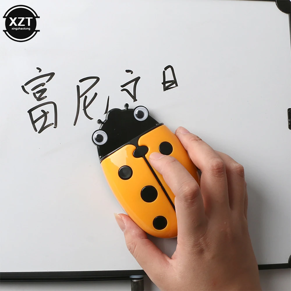 Ladybug Magnetic Pencil Case Board Eraser Storage Box Dual Purpose Eraser Whiteboard Pen Organizer Cartoon Refrigerator Magnet