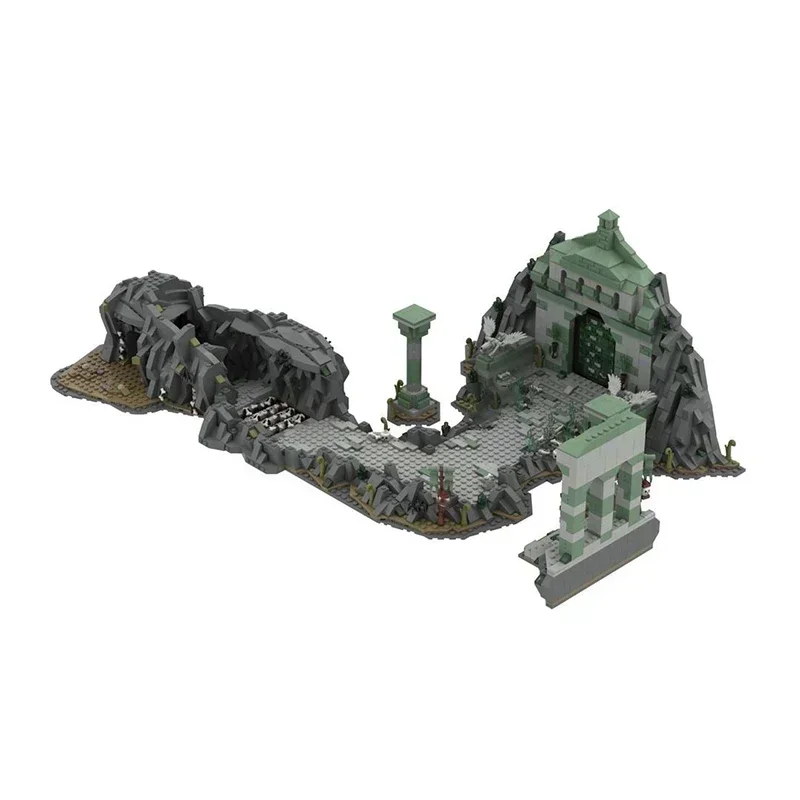 Blocos de construção moc de empilhamento, anéis mágicos, cena de filme, caminhos do modelo morto, montagem diy, brinquedos de vista de rua, presentes