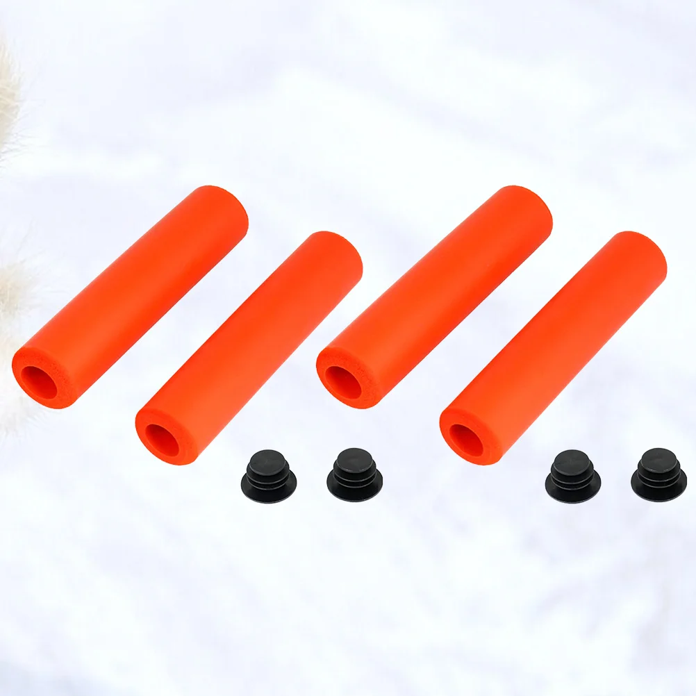 

2Pairs Silicone Handlebar Grips for Mountain Bike Comfortable Non-Slip Shock Absorbing Cycling Handlebar Covers Handle Grips