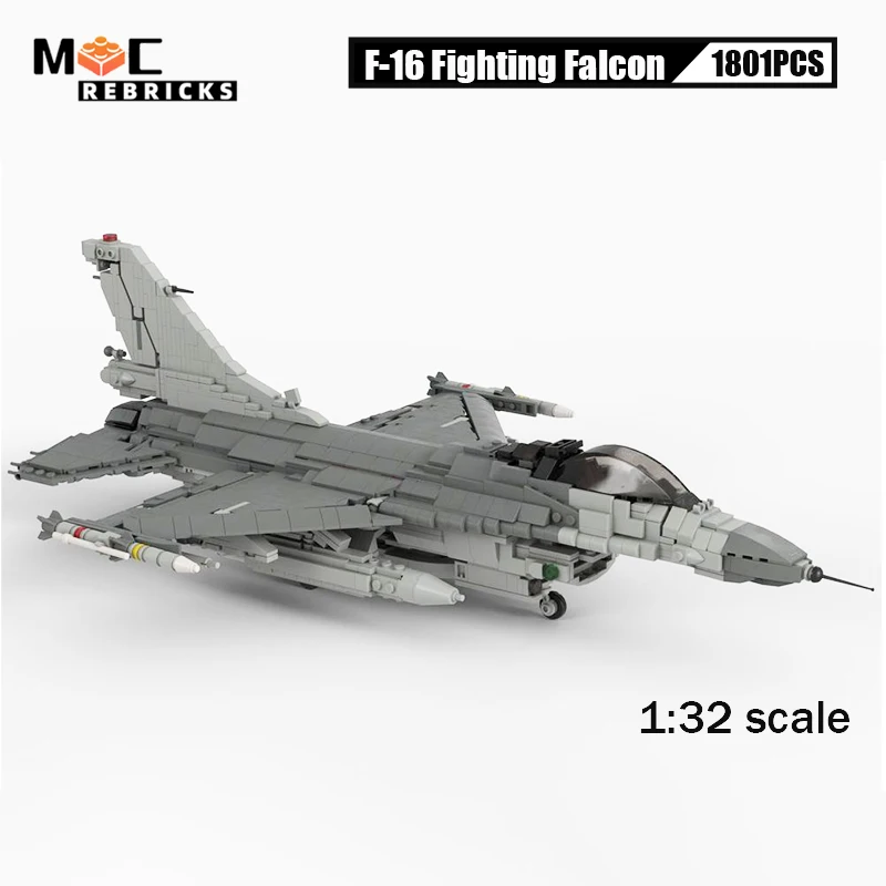 Tecnologia militar moderna blocos de construção 1/32 escala F-16C luta falcon lutador diy montagem modelo coletor conjunto tijolos brinquedo