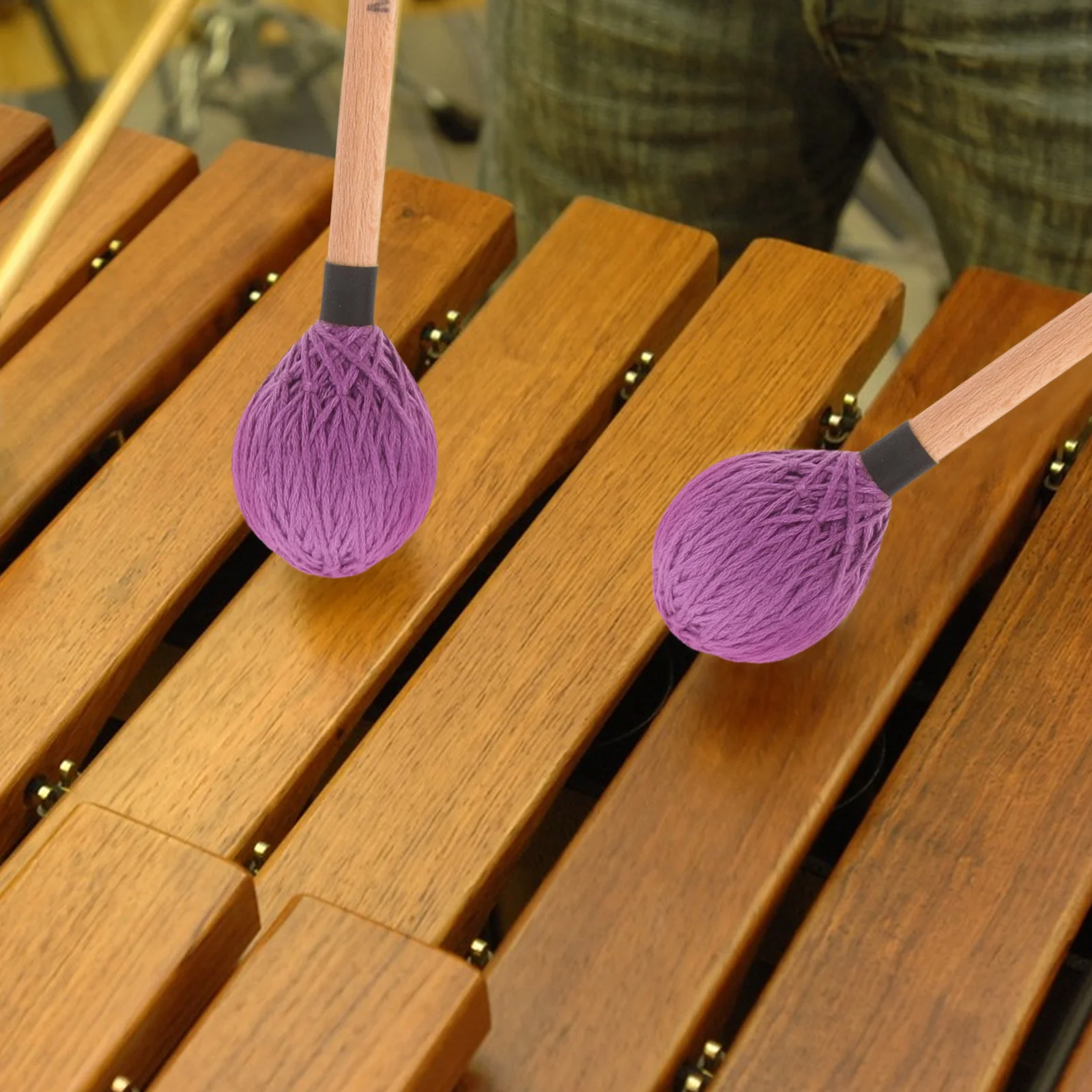 

1 Pair Wooden Mallet Sticks For Tongue Drum Marimba Percussion Instruments Lightweight Smooth No Burrs Comfortable Reusable