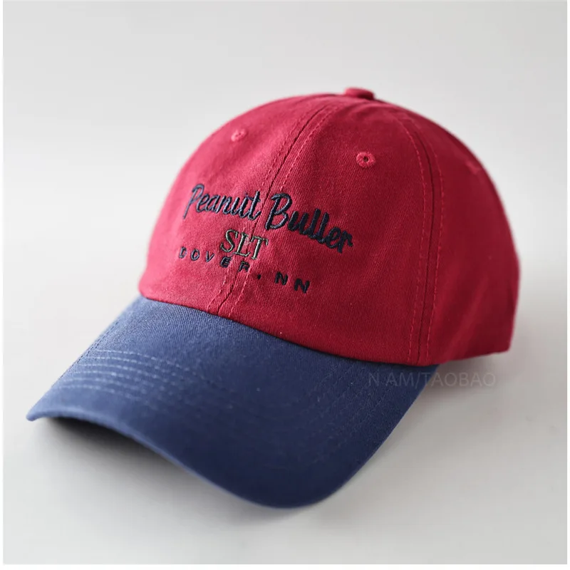 Washed Cotton Baseball Cap Unisex Unstructured Dad Hat with Letter Embroidery for Men Women Everyday Wear Casual