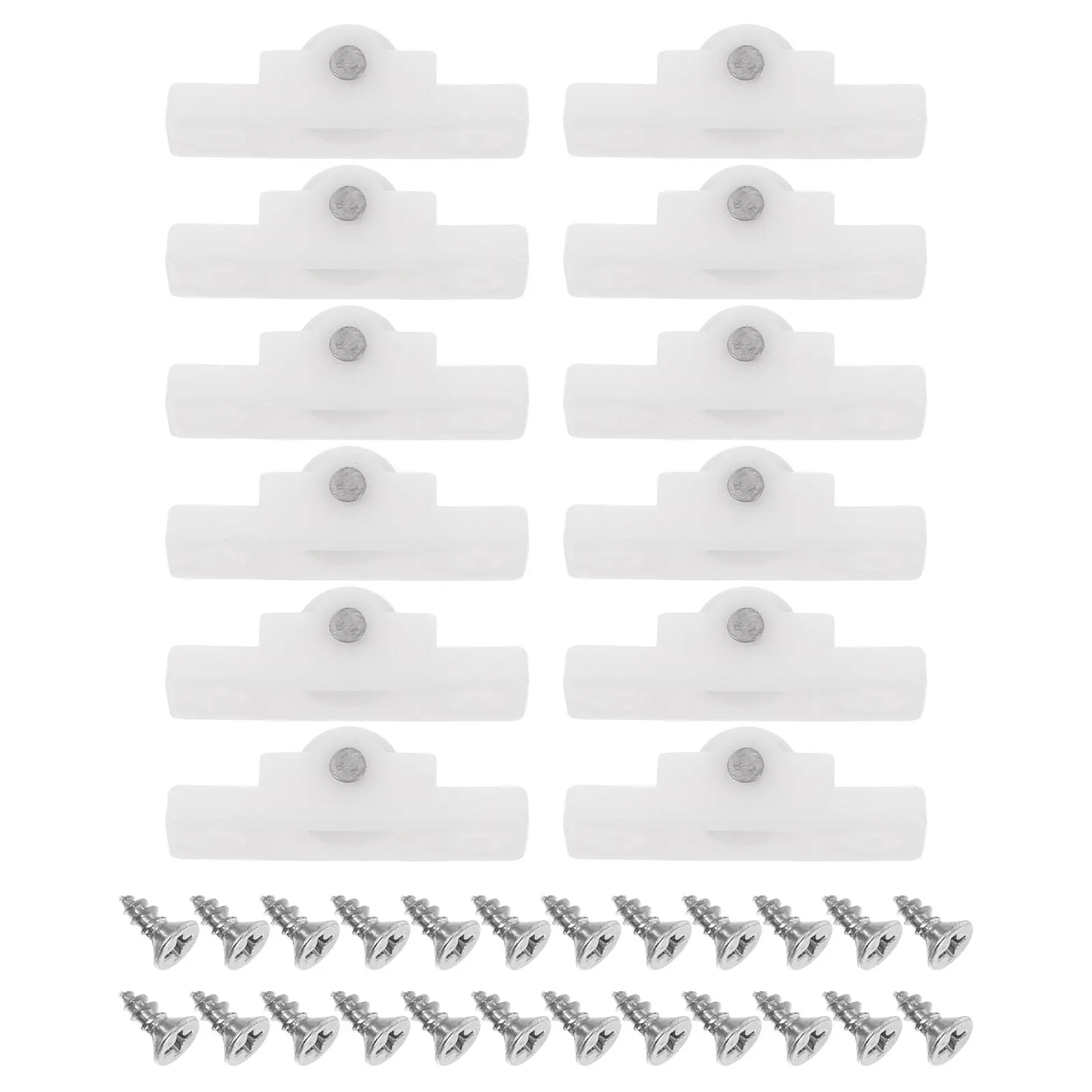12pcs Upright Freezer Door Roller White Appliance Casters For Refrigerator Glass Door Bottom Glides Fridge Cabinet Wheels
