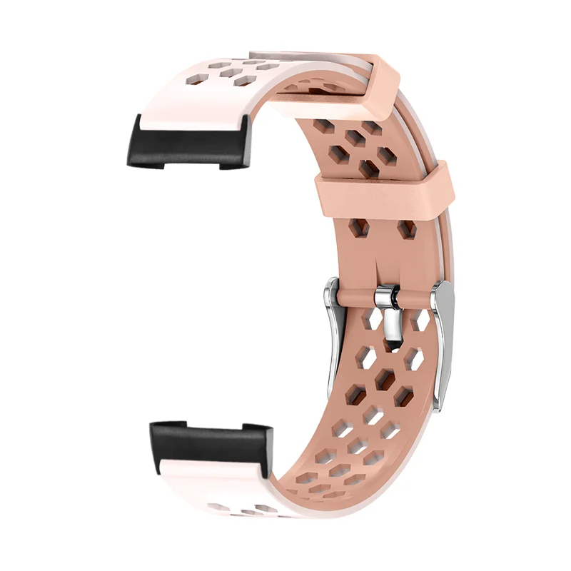 Quick Release Watch Strap For Fitbit Charge3 4 5 Breathable Hexagonal Air Hole Metal Buckle Silicone Smartwatch Band Man Woman