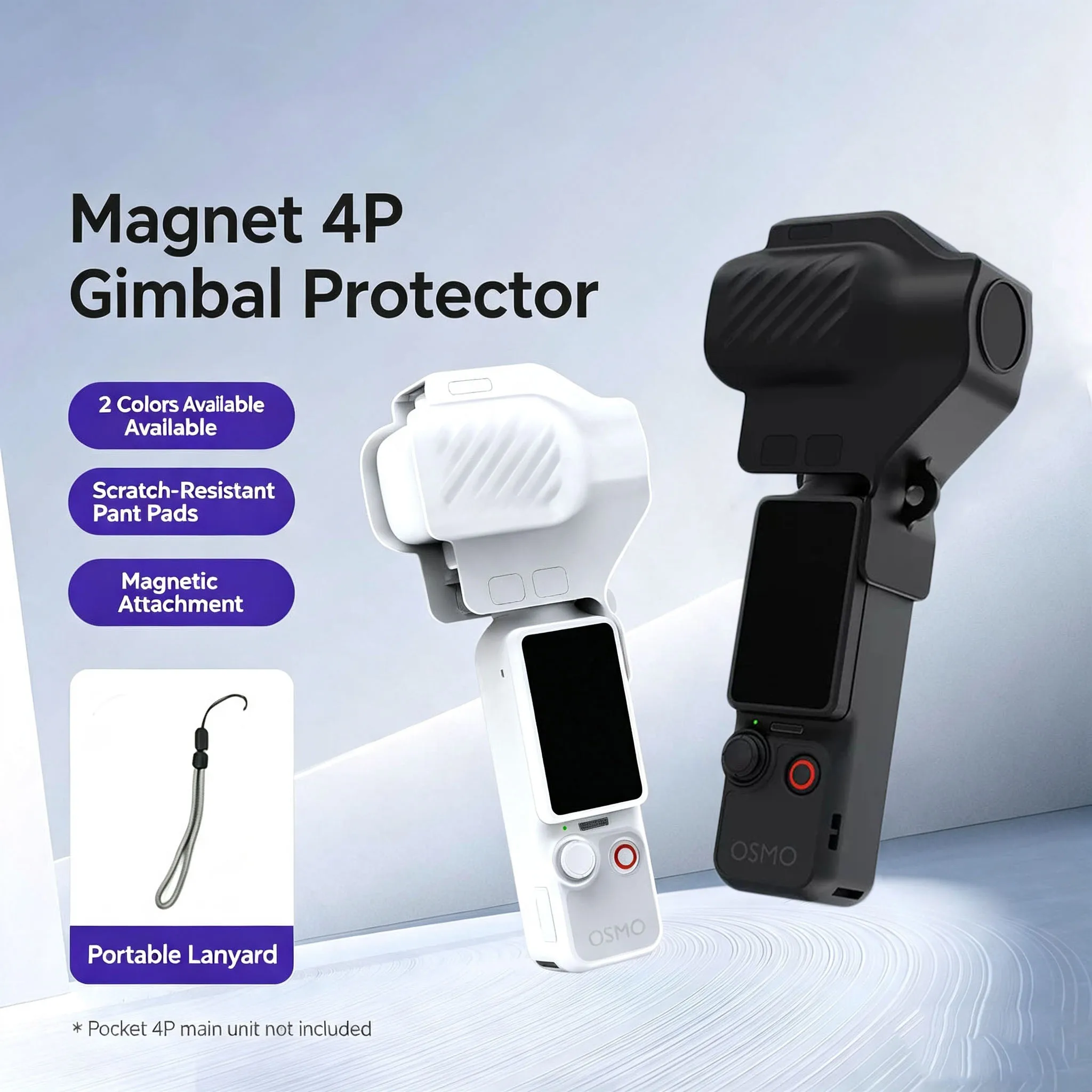 Magnetyczna osłona ochronna gimbala do DJI Osmo Pocket 4P, przenośna osłonka na obiektyw, twardy futerał ze smyczą, wbudowane podkładki chroniące przed zarysowaniami. — zdjęcie produktu 5