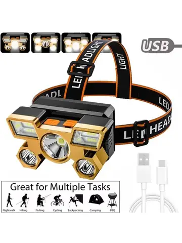 Powerful Rechargeable Head Flashlight for Fishing Led Headlamp Nitecore Camping Headlights Hunting Torch Hiking Front Lanterns