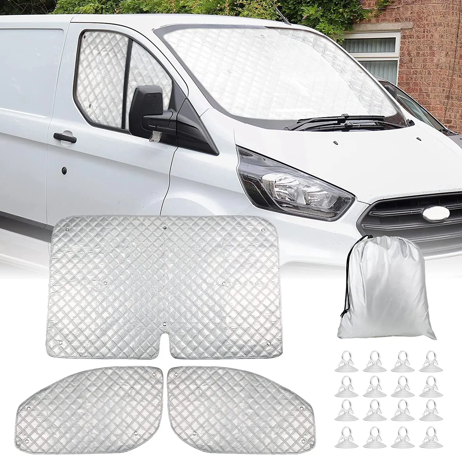 Car Sunshade Cover Internal Thermal Blinds Window Cover Blind Kit For Ford Transit Custom MK8 2012-2022 Front Windscreen Cover