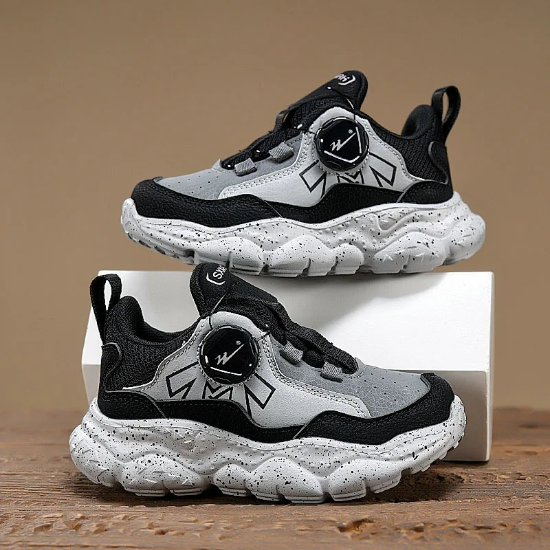 Autumn Winter Casual Sneakers For Boys Girls Knob Comfy Leather Children's Sports Shoes Lightweight Platform Kids Running Shoes - Image 6