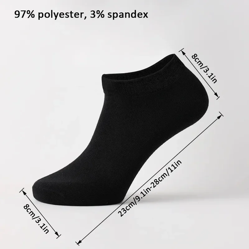 1/5/10 Pairs Women/Men Boat Socks Invisible Low Cut Silicone Non-slip Summer No-show Ankle Socks Solid Color Casual Breathable