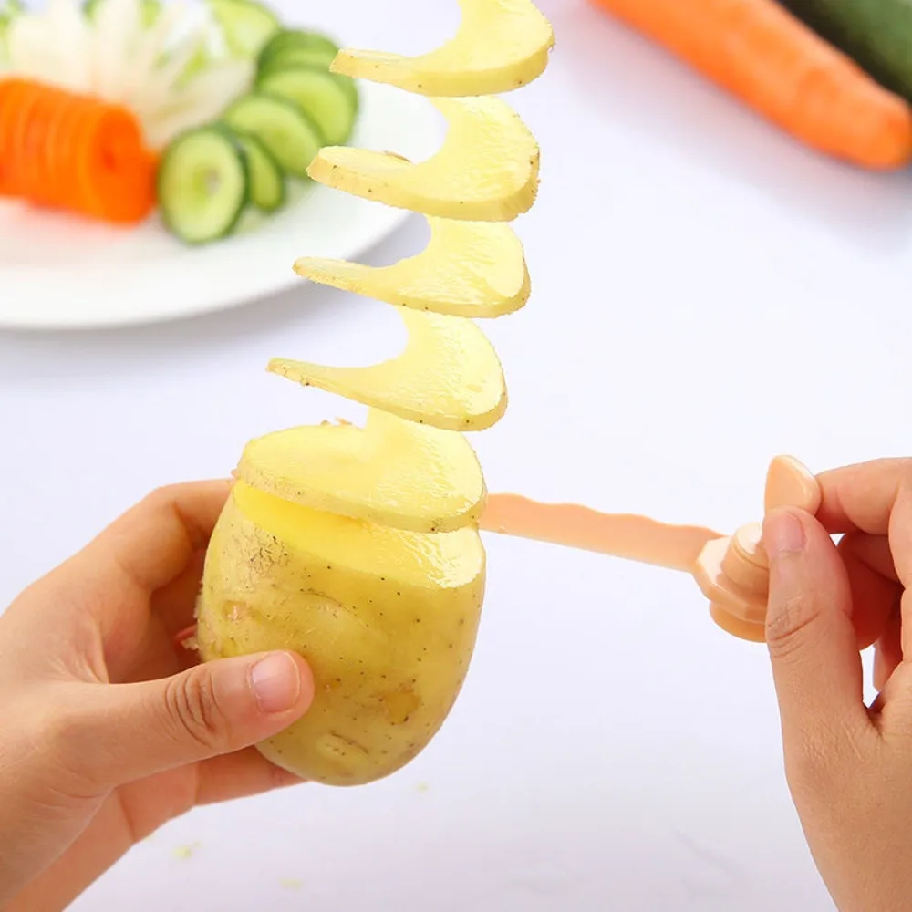 Plastic Spiral Screw Slicer Manual Vegetable Tool Potato Spiral Slice Cutter labor-saving Rotate Potato Slicer Cucumber