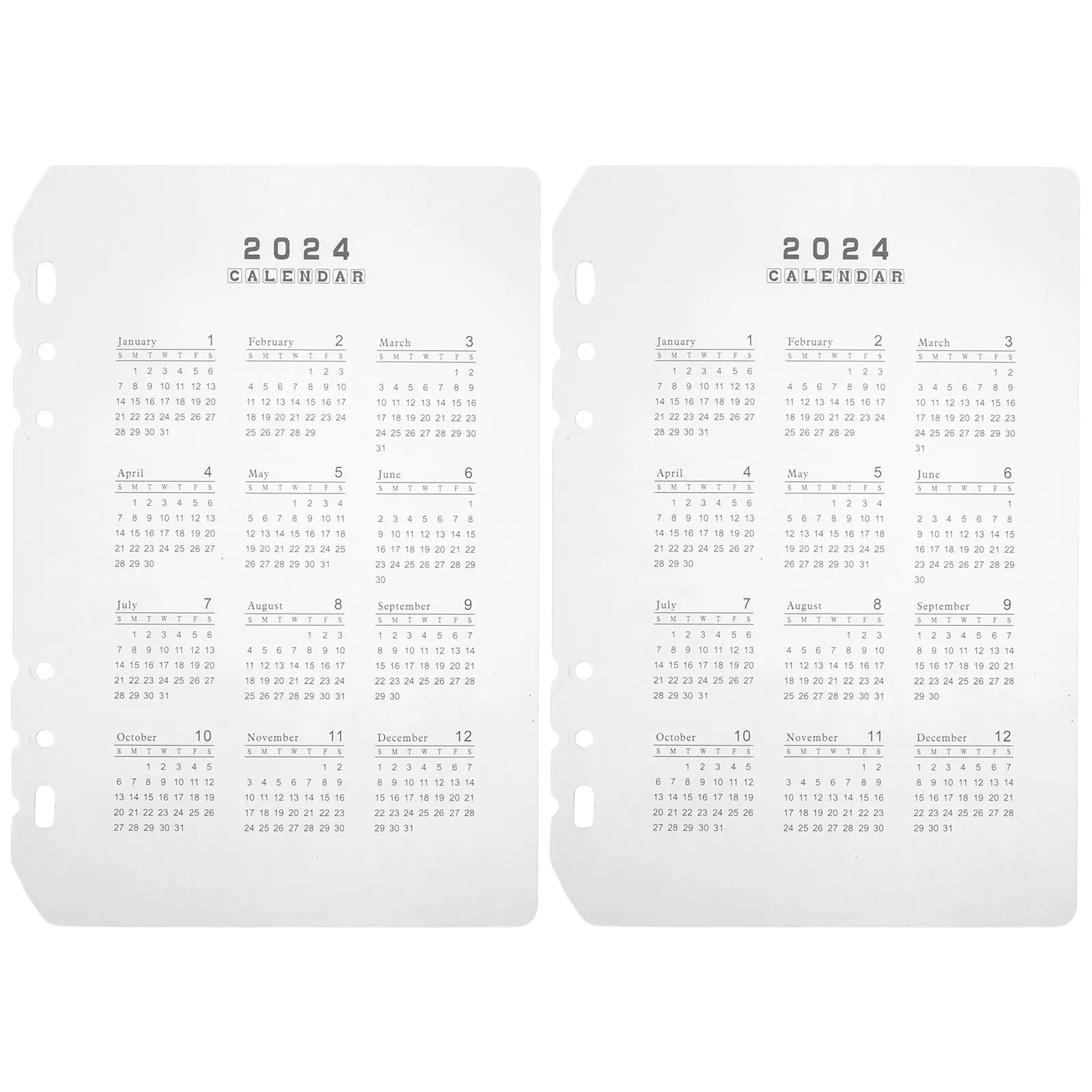 

2Pcs Calendar Dividers Transparent PP Binder Dividers for Journals Notebooks Fadeless Printing Exquisite Workmanship Daily