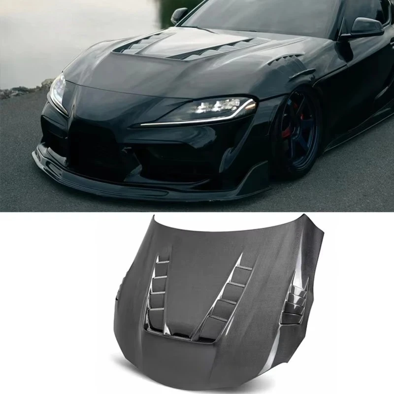 الجملة سيبون نمط هود ألياف الكربون لتويوتا Gr Supra A90 A91 Mk5 هود اكسسوارات السيارات غطاء المحرك الكربون