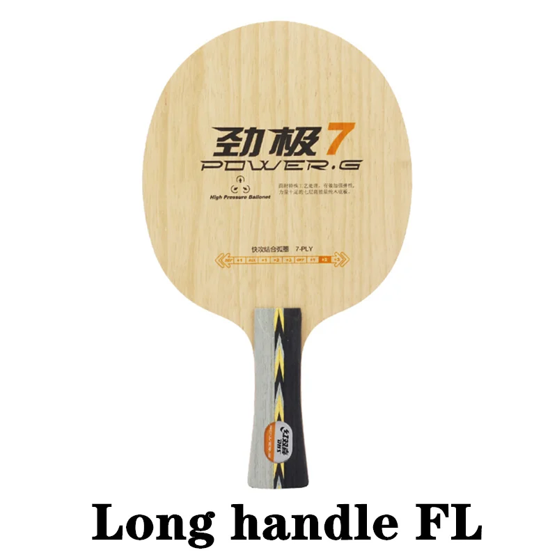 Origineel DHS POWER PG7 tafeltennisbat, professioneel, 7-laags hout, geschikt voor topspin en krachtige slagen, met een snelle aanval.