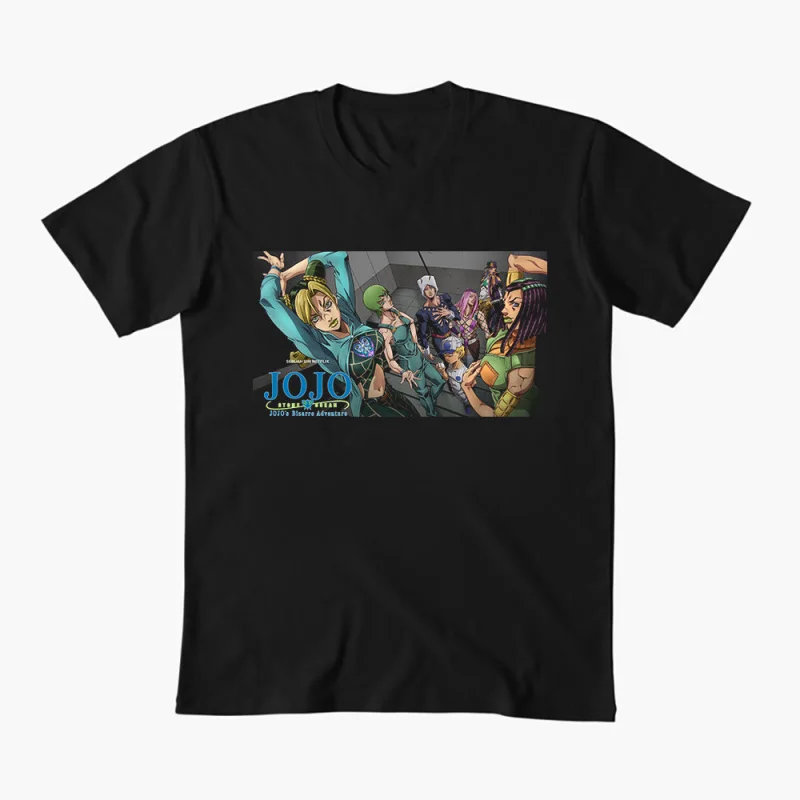 0413 JoJo's Bizarre Adventure Anime Gift t shirt 100% cotton printed Graphic Clothes Y2K clothing Cartoon Tee All size Tops