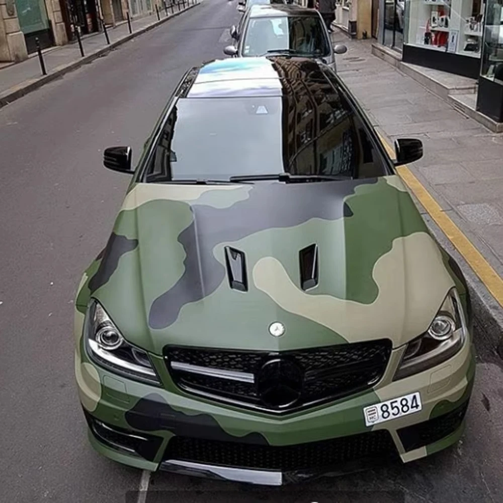 Wrapmaster 1.52 * 20m Low-tack Green Camouflage Car Wrapping Vinyl Sticker