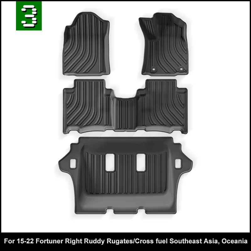 

For TOYOTA Fortuner 2015-2022 Car Trunk Mat TPE Foot Mats All Weather Anti-Slip Rear Trunk Pad Cargo Liner Anti Dirty Pads