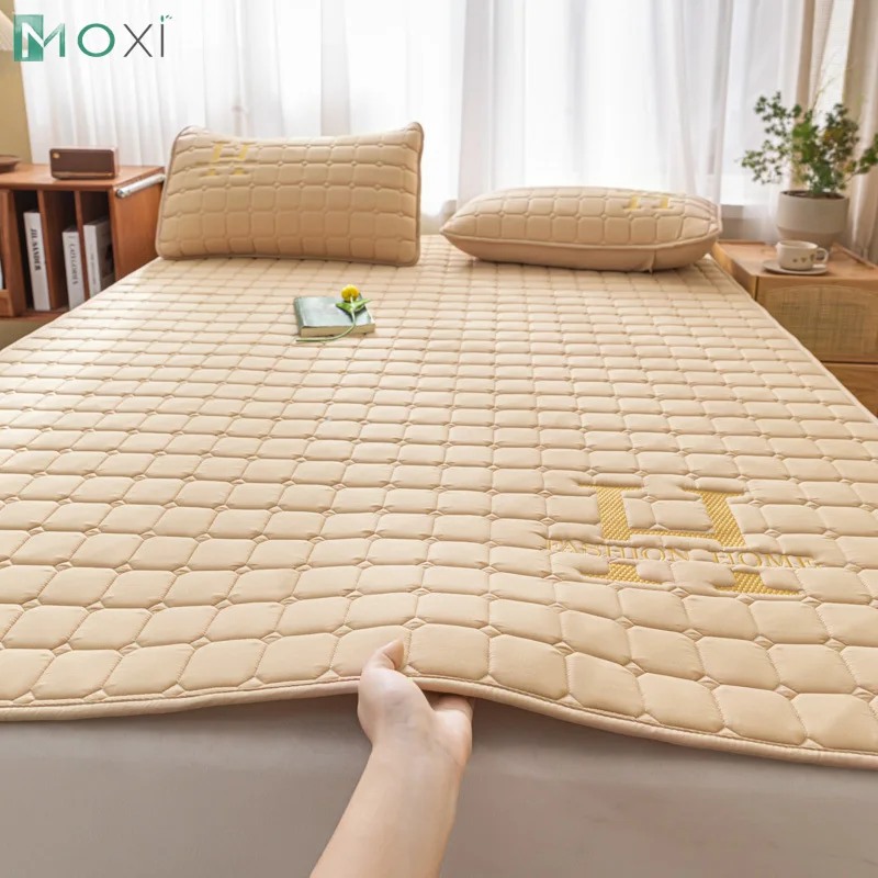 Home Mattress Bedroom Floor Individual Mattress Sponge Quilt Floor Sleeping Mat Non-slip with Elastic Band Without Pillowcase