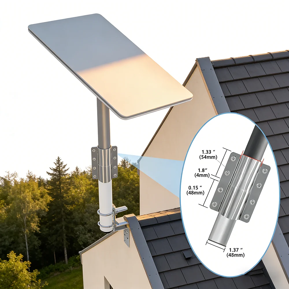 

For Starlink V2 Adjustable Antenna Bracket Stainless Steel Heavy Duty Pivot Starlink Installation Kit,For Roof and Wall Mounting