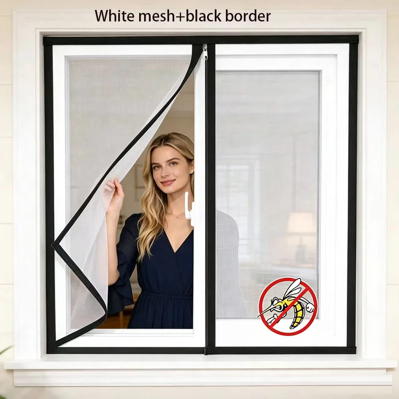 

Customizable size screen window, summer mosquito net, mosquito screen window, zipper style, self-adhesive without perforation